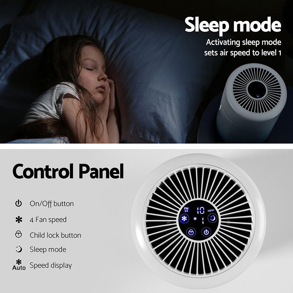 Devanti Air Purifier 3-layer HEPAh11 Filter Home Freshener Carbon PM2.5 Remover PURI-D-300A-FT