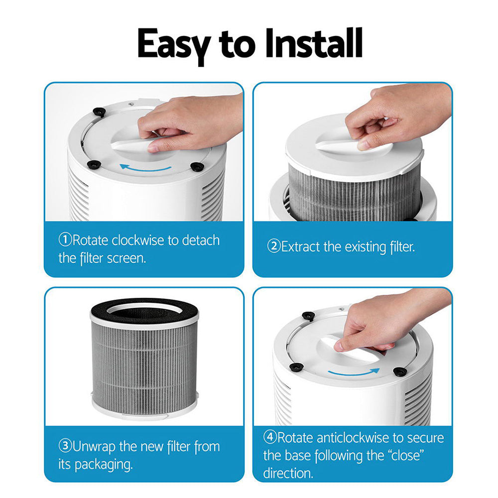 Devanti Air Purifier 3-layer HEPAh11 Filter Home Freshener Carbon PM2.5 Remover PURI-D-300A-FT