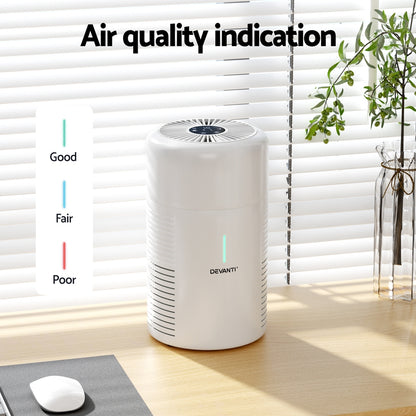 Devanti Air Purifier HEPA Filter Home Purifiers Dust Sensor PM2.5 Remover PURI-D-300A-WH