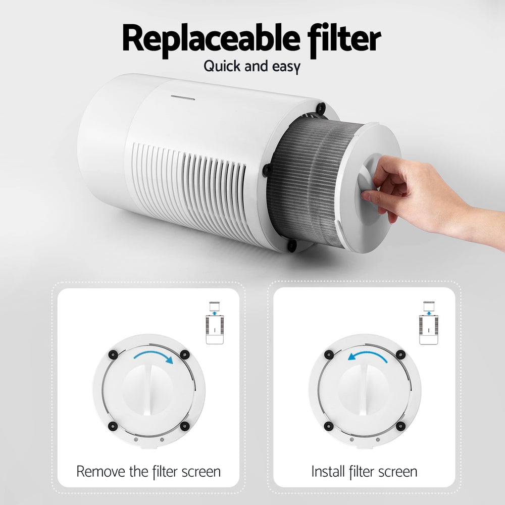 Devanti Air Purifier HEPA Filter Home Purifiers Dust Sensor PM2.5 Remover PURI-D-300A-WH