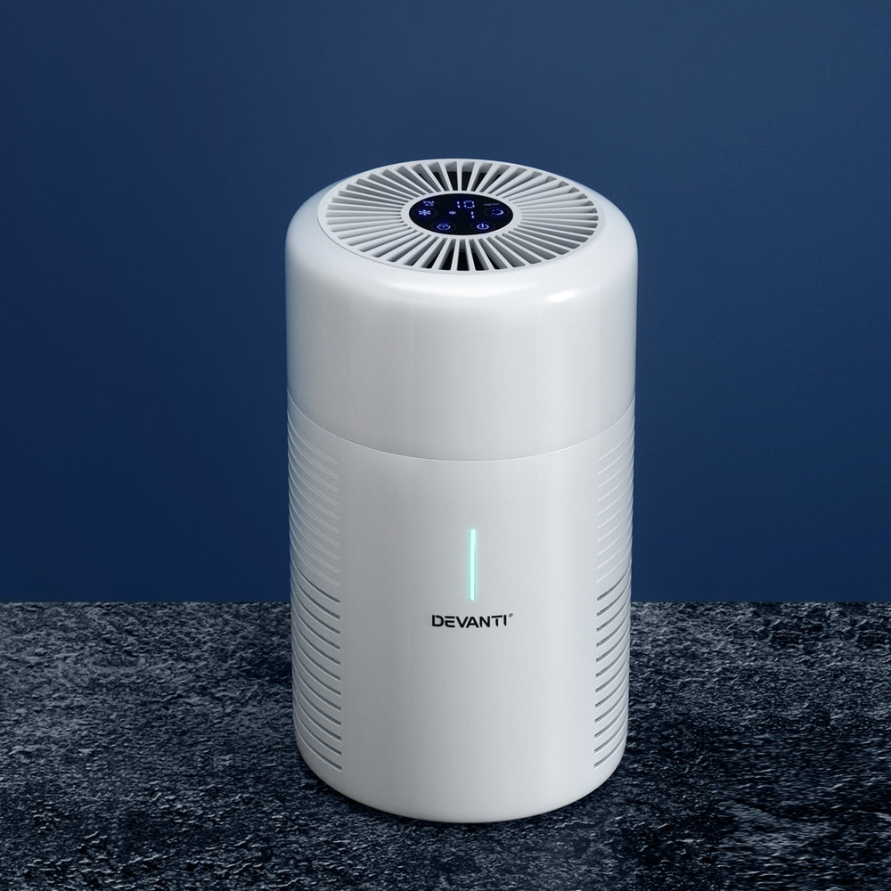 Devanti Air Purifier HEPA Filter Home Purifiers Dust Sensor PM2.5 Remover PURI-D-300A-WH