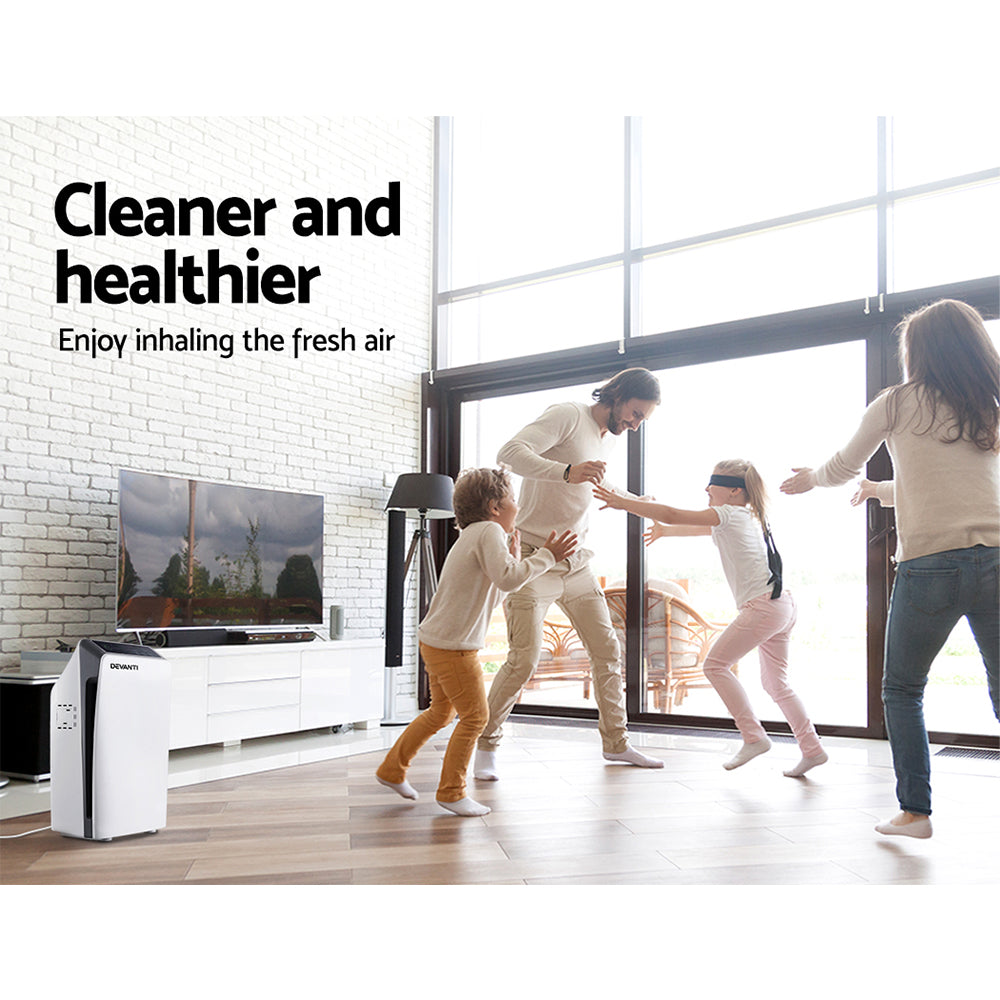 Devanti Air Purifier 4 Stage HEPA w/Replacement Filter PURI-D-501-FT