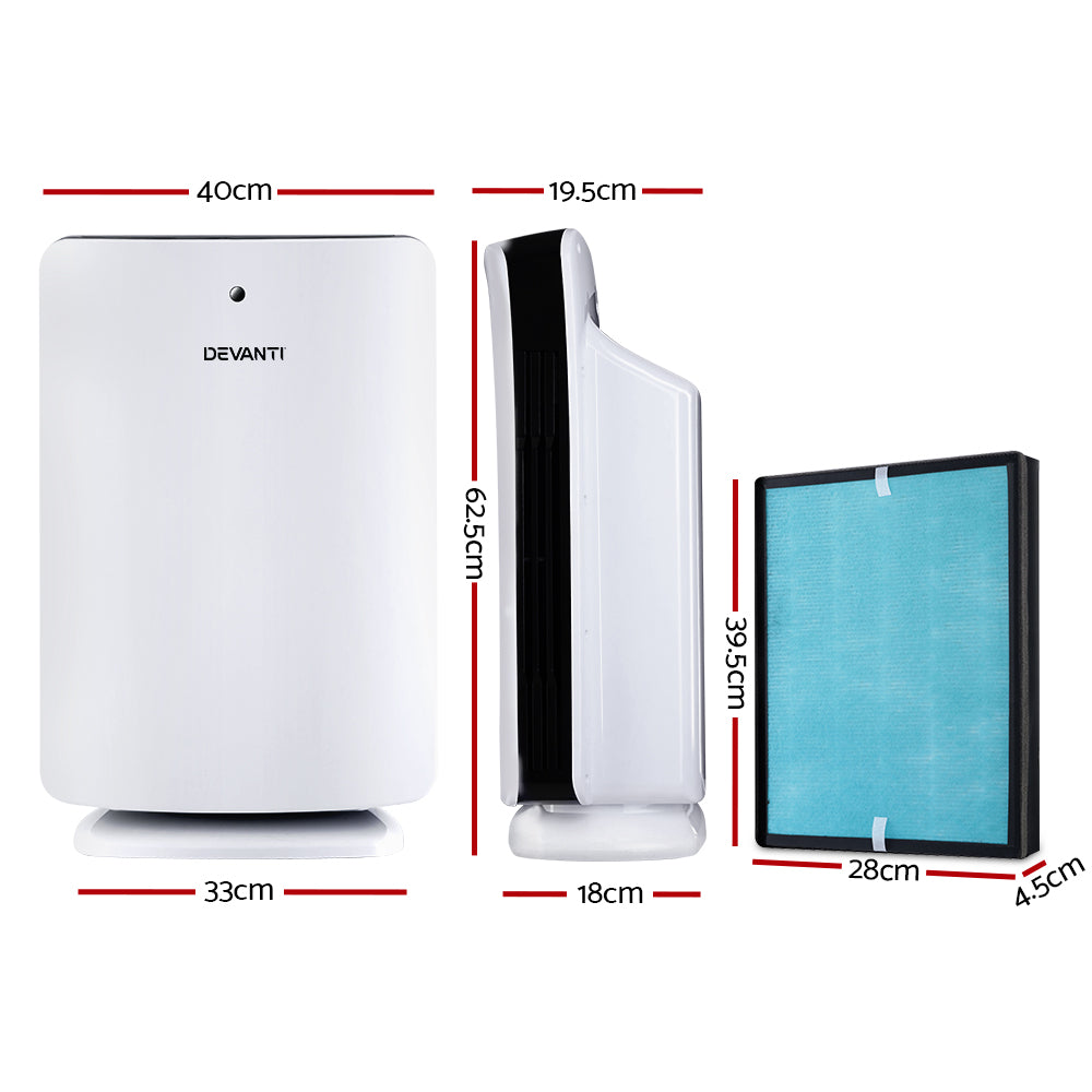 Devanti Air Purifier 3 Stage HEPA w/Replacement Filter PURI-D-505-FT