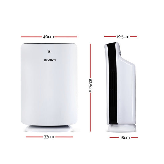 Devanti Air Purifier 3 Stage HEPA Filter PURI-D-505-WH