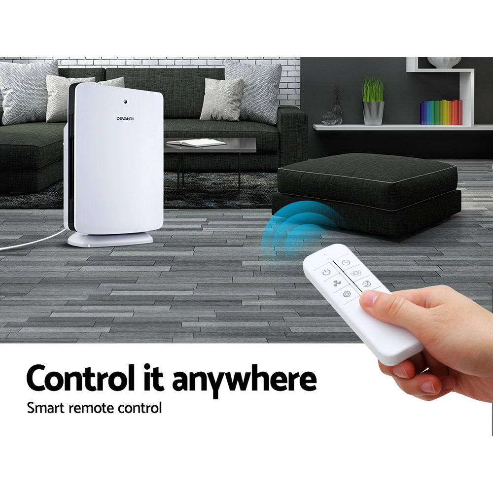 Devanti Air Purifier 3 Stage HEPA Filter PURI-D-505-WH