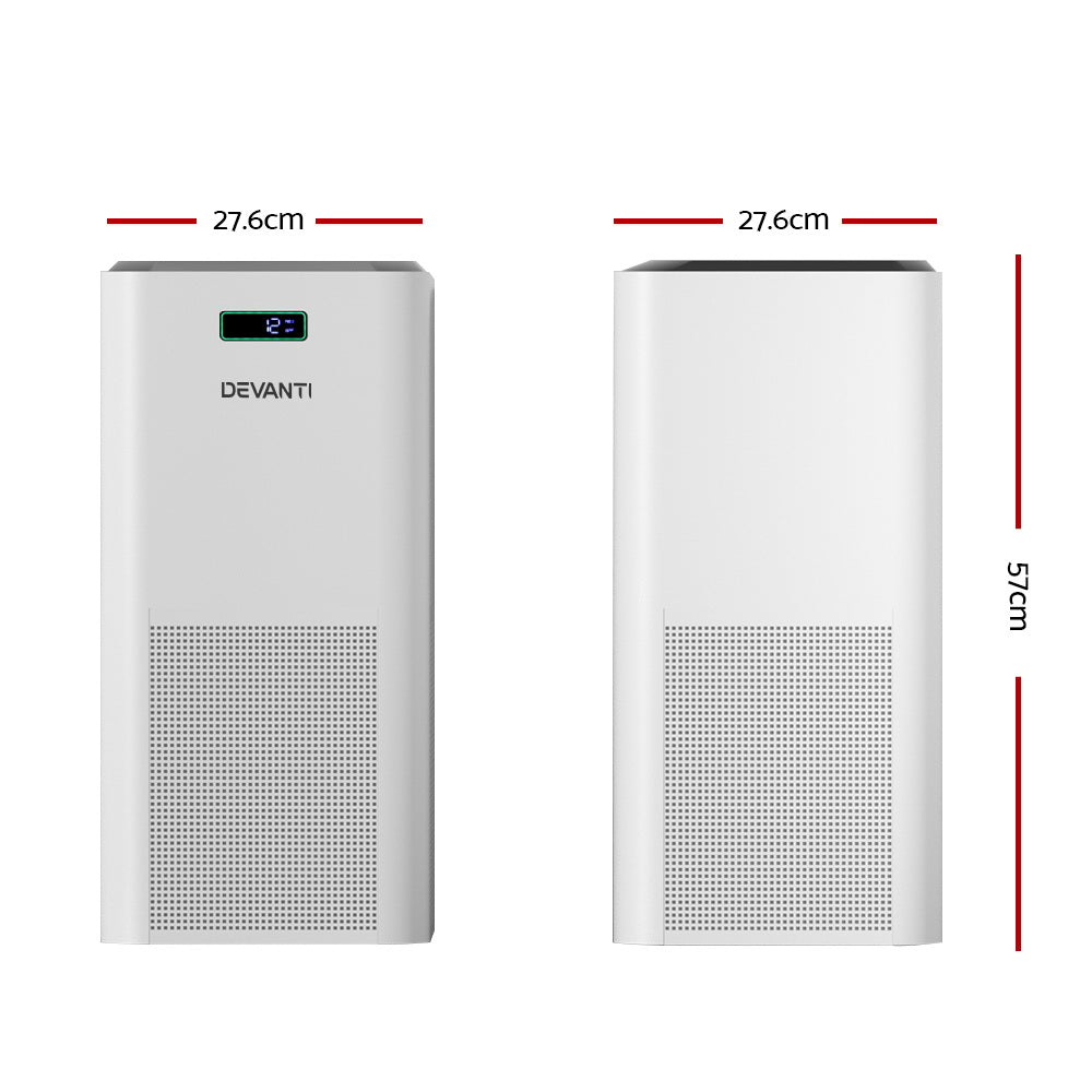Devanti Air Purifier Home Purifiers HEPA Filter PURI-D-510A-WH