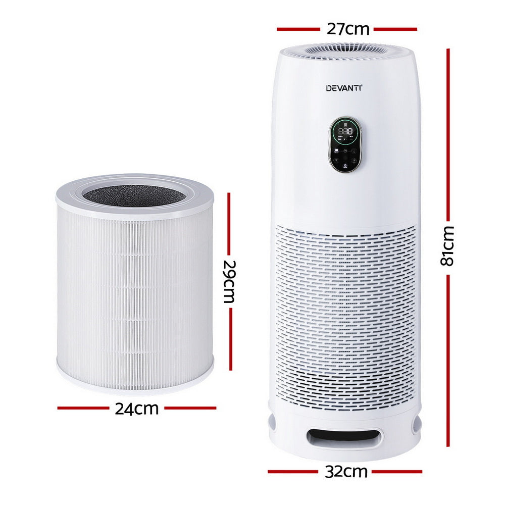 Devanti Air Purifier 4 Stage HEPA w/Replacement Filter PURI-D-850A-FT