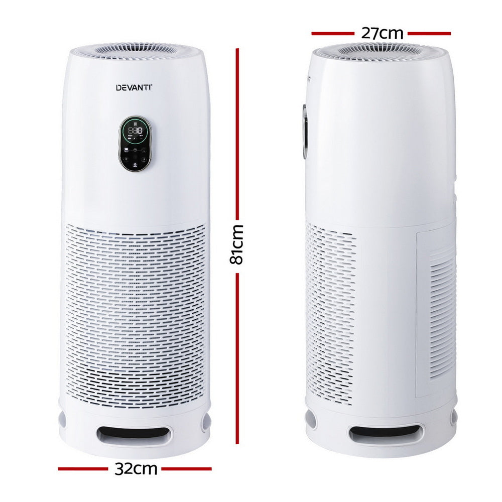 Devanti Air Purifier 4-Layer HEPA Filter White PURI-D-850A-WH