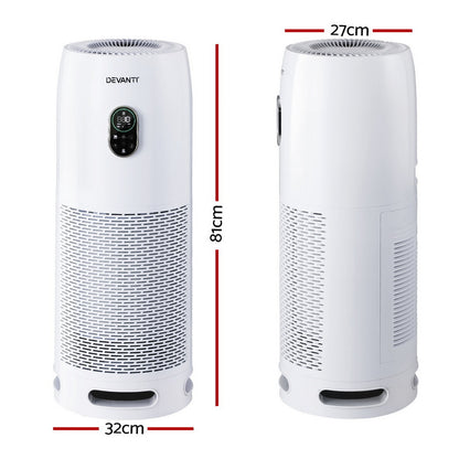 Devanti Air Purifier 4-Layer HEPA Filter White PURI-D-850A-WH
