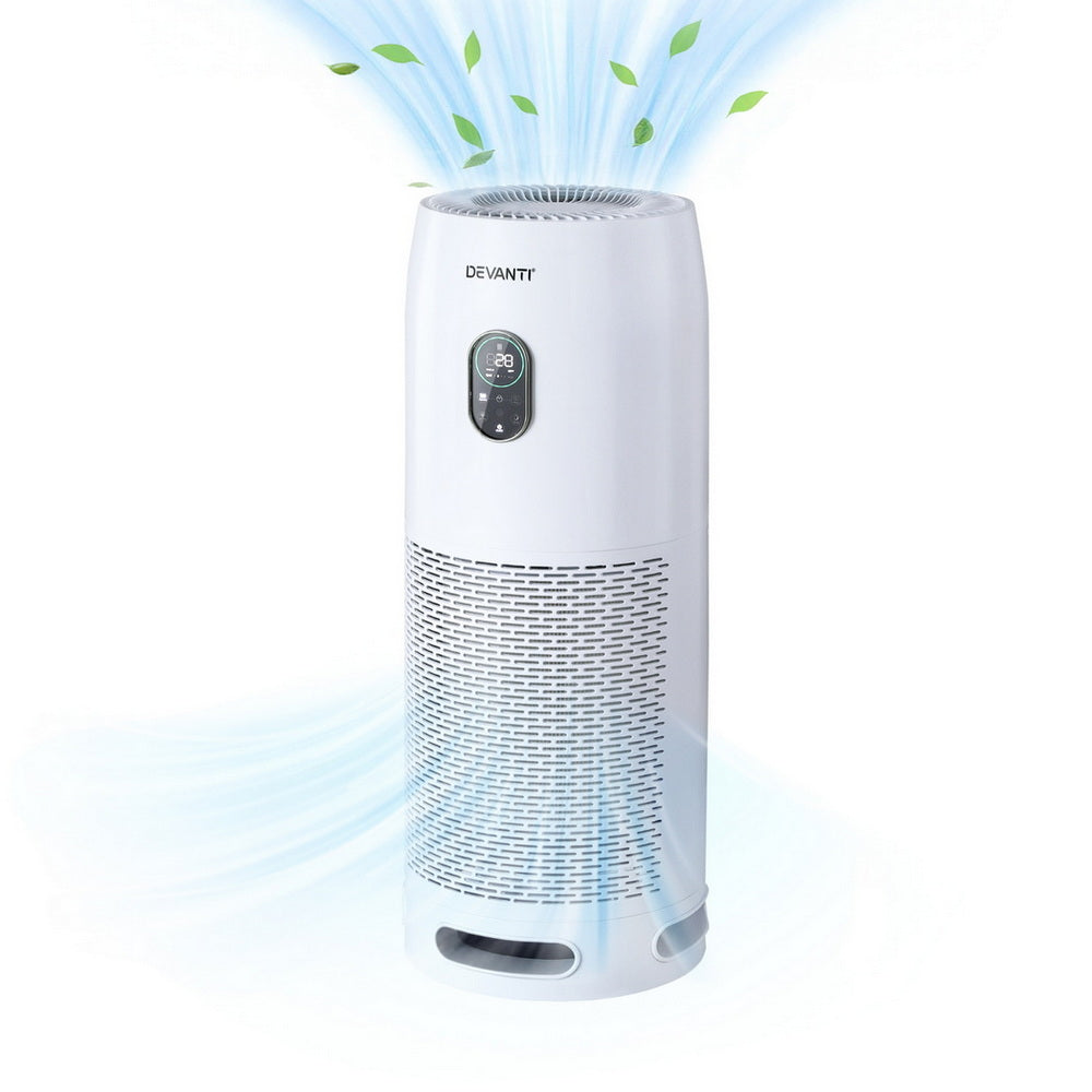 Devanti Air Purifier 4-Layer HEPA Filter White PURI-D-850A-WH