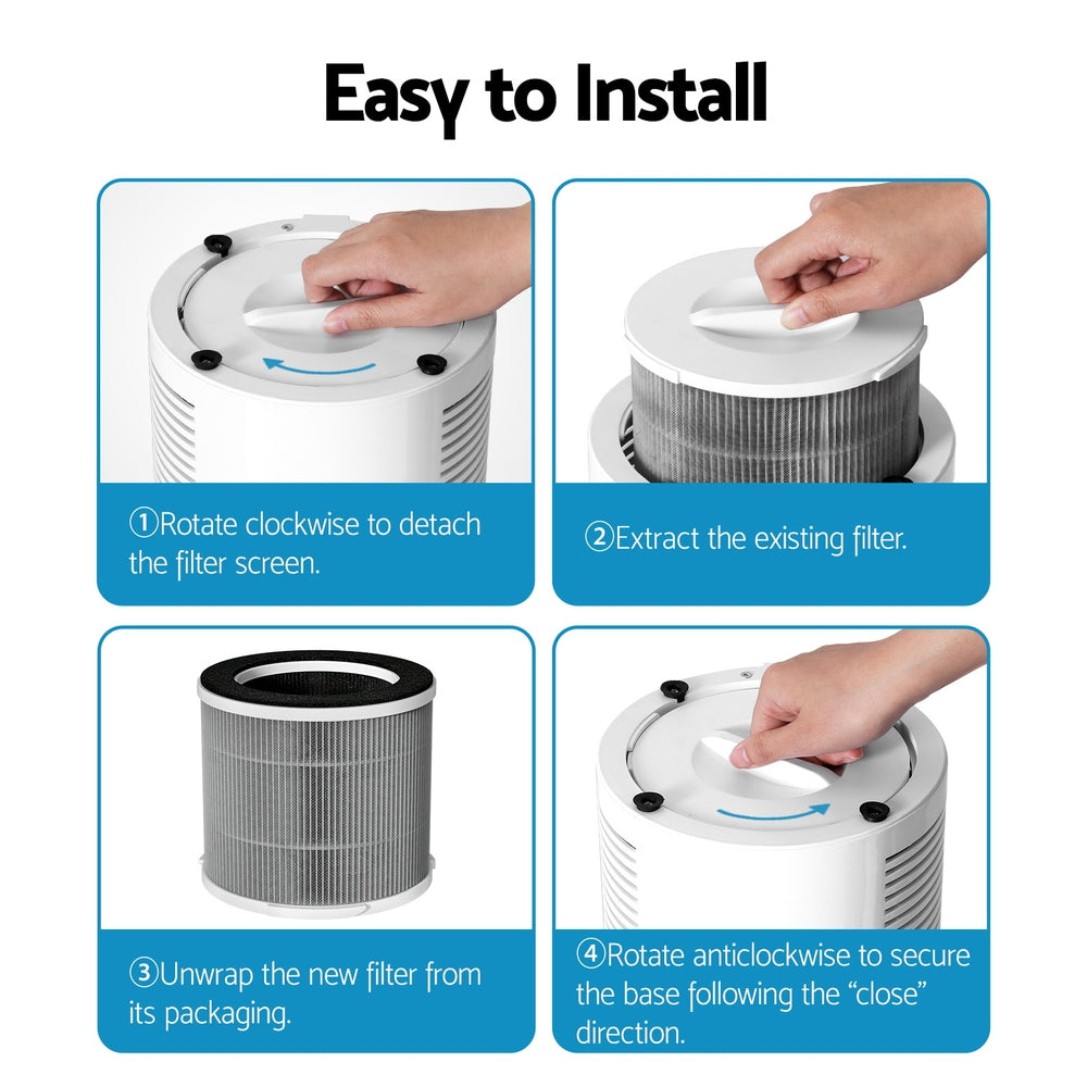 Devanti Replacement Filter Air Purifier HEPAh11 Filters Carbon 3-layer PURI-D-FT-300A