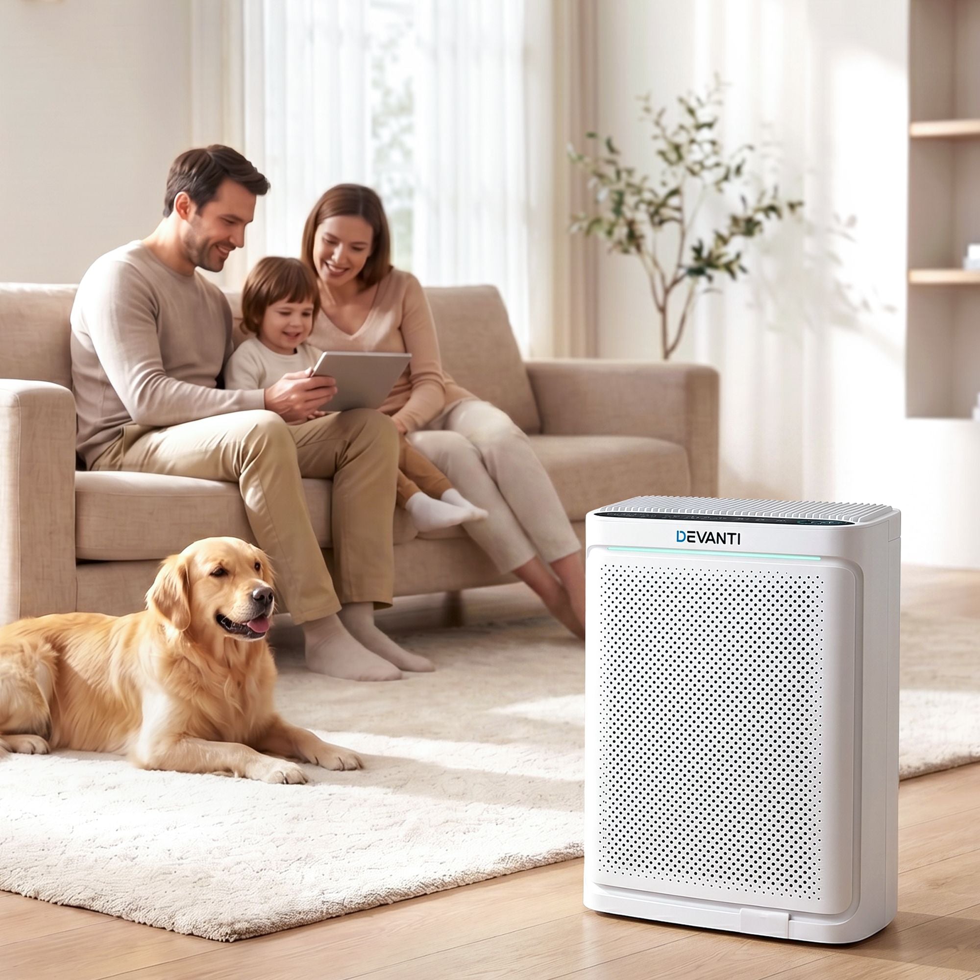 Devanti Air Purifier H12 HEPA Cleaner PM2.5 Display Spare Filter White PURI-E-2008-FT-WH