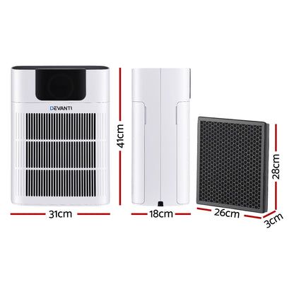 Devanti Pet Air Purifier H12 HEPA Filter Cleaner Replacement Filter White PURI-E-4866PET-FT-WH