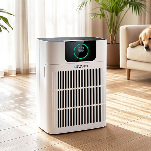 Devnati Pet Air Purifier 3 Stage HEPA Filter Cleaner PM25 Display Cat Dog Hair White PURI-E-4866PET-WH