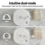 Devanti Portable Washing Machine Manual Spin Dryer Compact for Camping Caravan Apartment PWM-B-2.5KG-WH