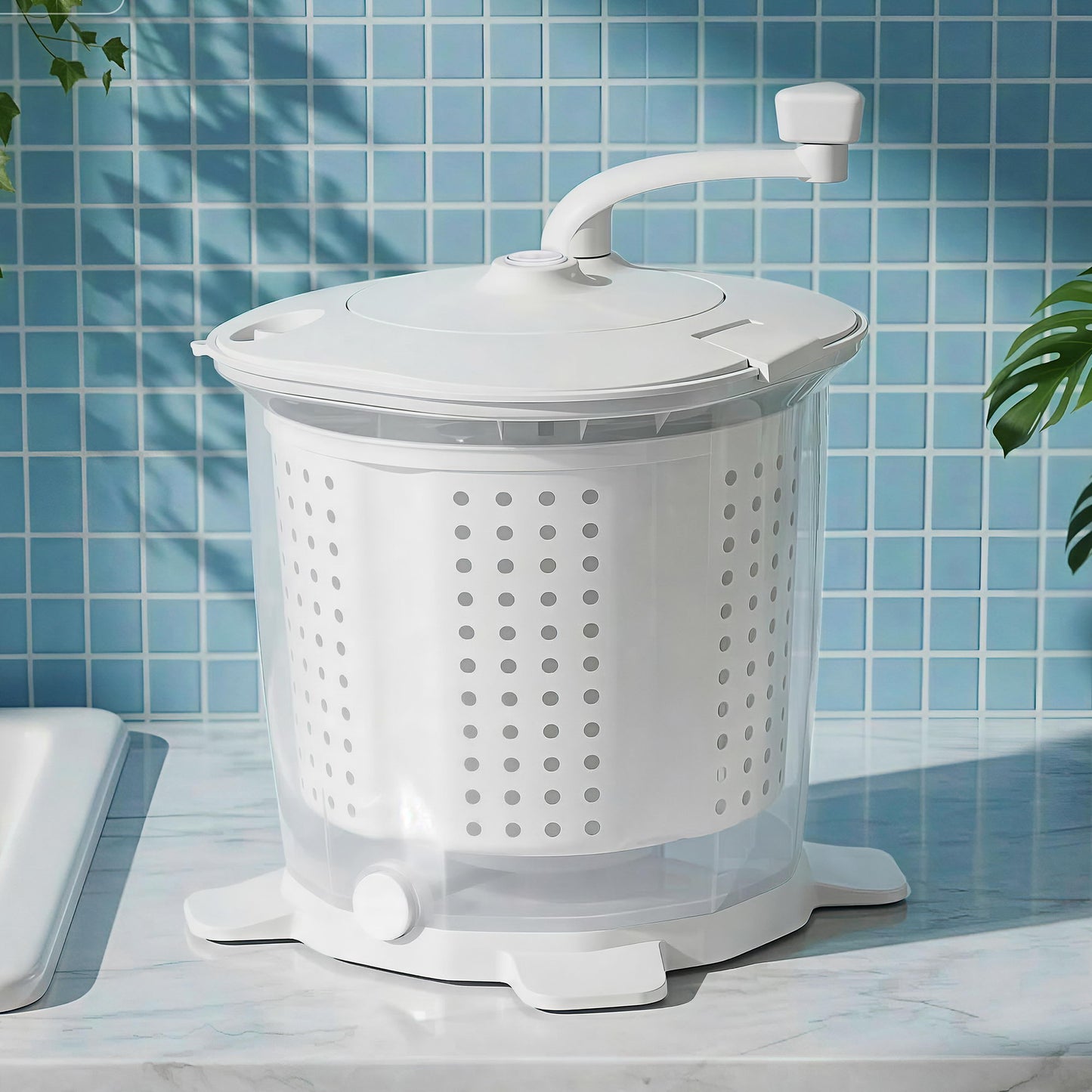 Devanti Portable Washing Machine Manual Spin Dryer Compact for Camping Caravan Apartment PWM-B-2.5KG-WH