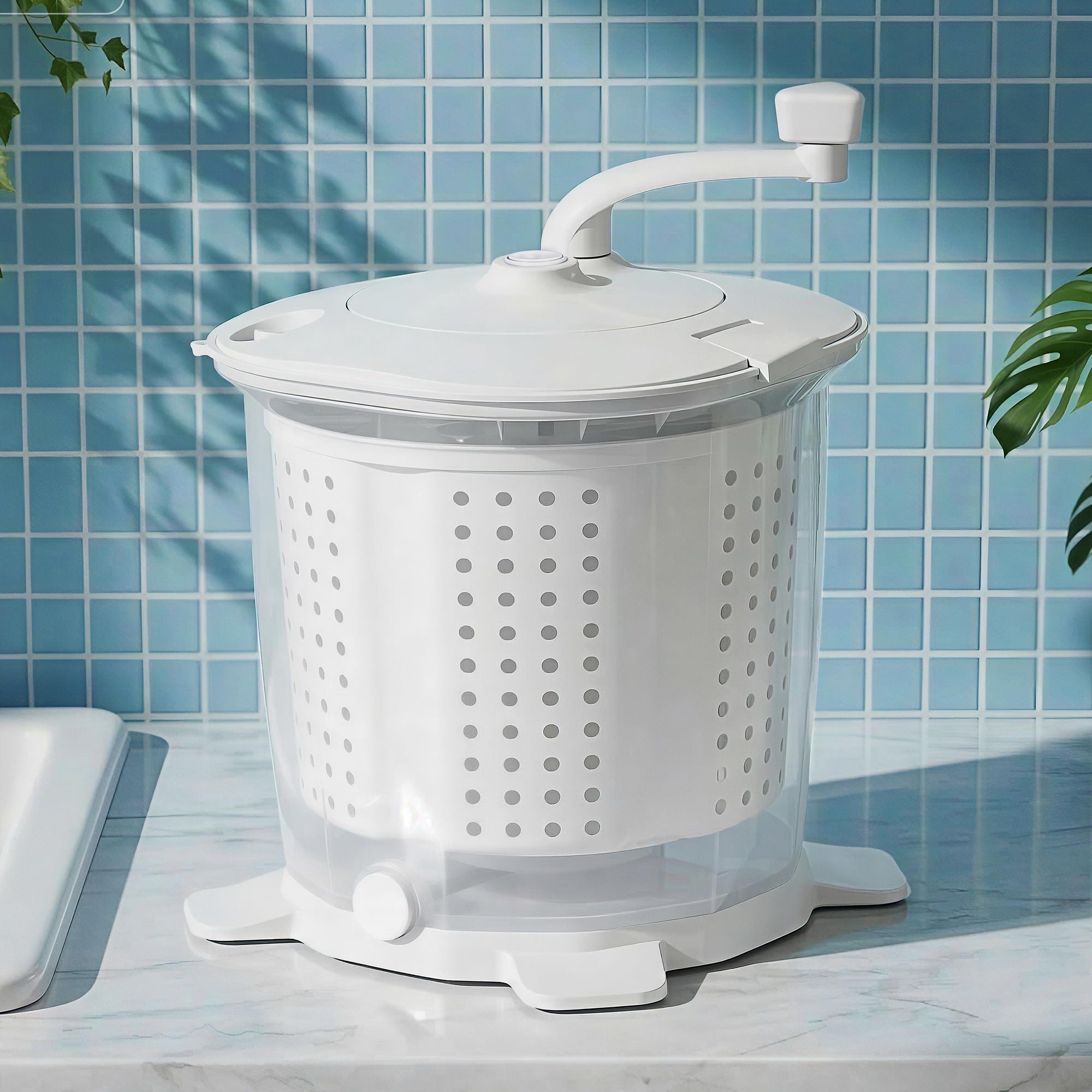 Devanti Portable Washing Machine Manual Spin Dryer Compact for Camping Caravan Apartment PWM-B-2.5KG-WH