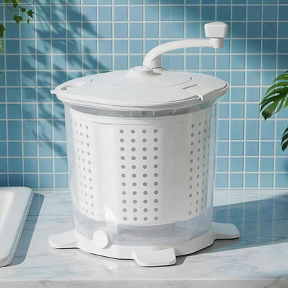 Devanti Portable Washing Machine Manual Spin Dryer Compact for Camping Caravan Apartment PWM-B-2.5KG-WH