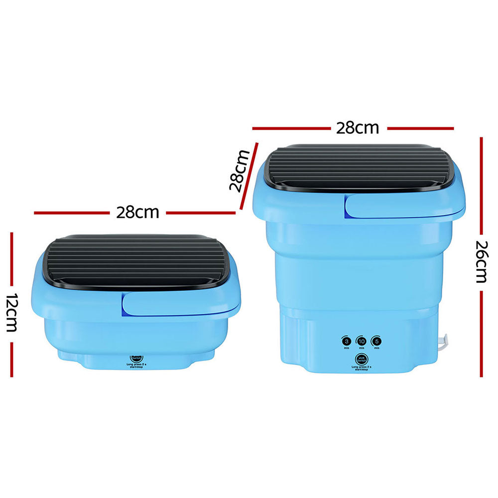 Devanti Portable Washing Machine 4.5L Blue PWM-B-FOLD-4.5-BL