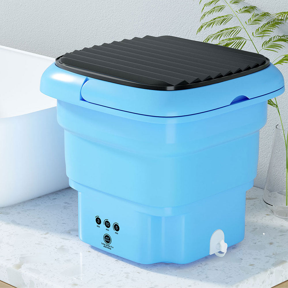 Devanti Portable Washing Machine 4.5L Blue PWM-B-FOLD-4.5-BL