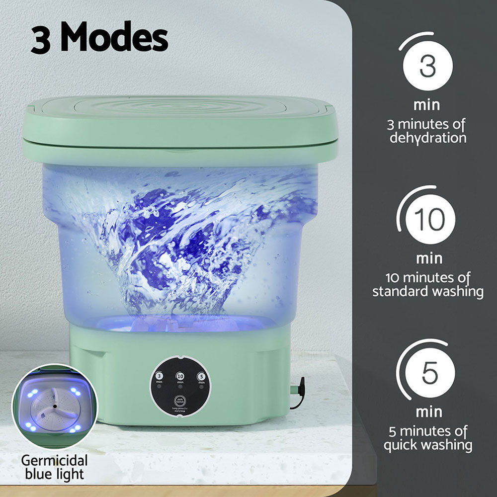 Devanti Portable Washing Machine 8L Green PWM-B-FOLD-8-GN