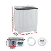 Devanti Portable Washing Machine Twin Tub 4.5KG PWM-B-T-4.5KG-GY
