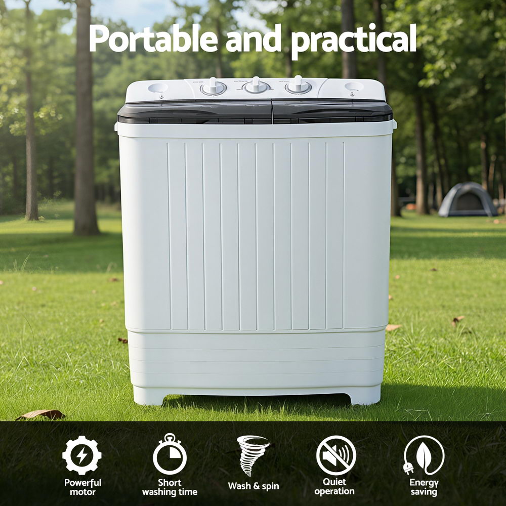 Devanti Portable Washing Machine Twin Tub 4.5KG PWM-B-T-4.5KG-GY