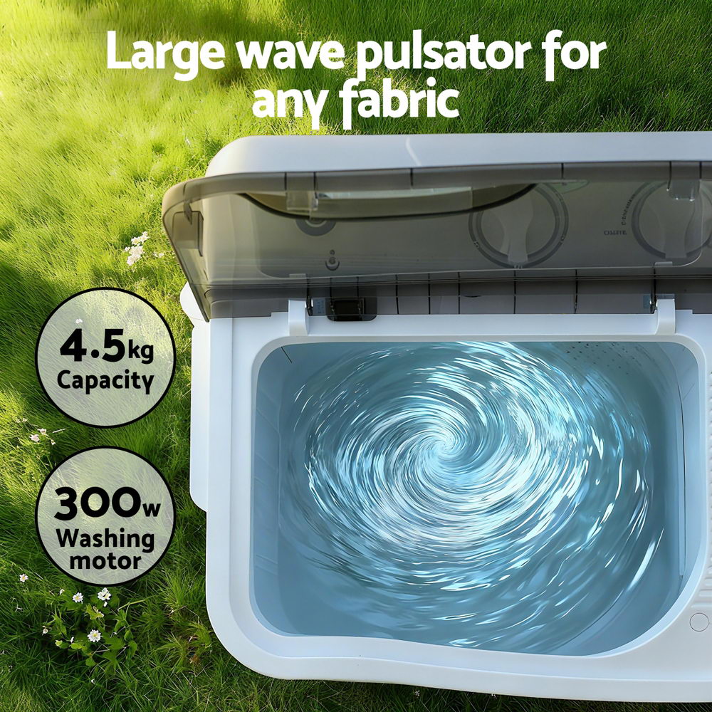 Devanti Portable Washing Machine Twin Tub 4.5KG PWM-B-T-4.5KG-GY