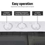 Devanti Portable Washing Machine Twin Tub 4.5KG PWM-B-T-4.5KG-GY