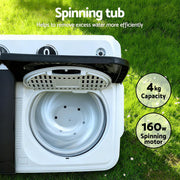 Devanti Portable Washing Machine Twin Tub 7KG White PWM-B-T-7KG-WH