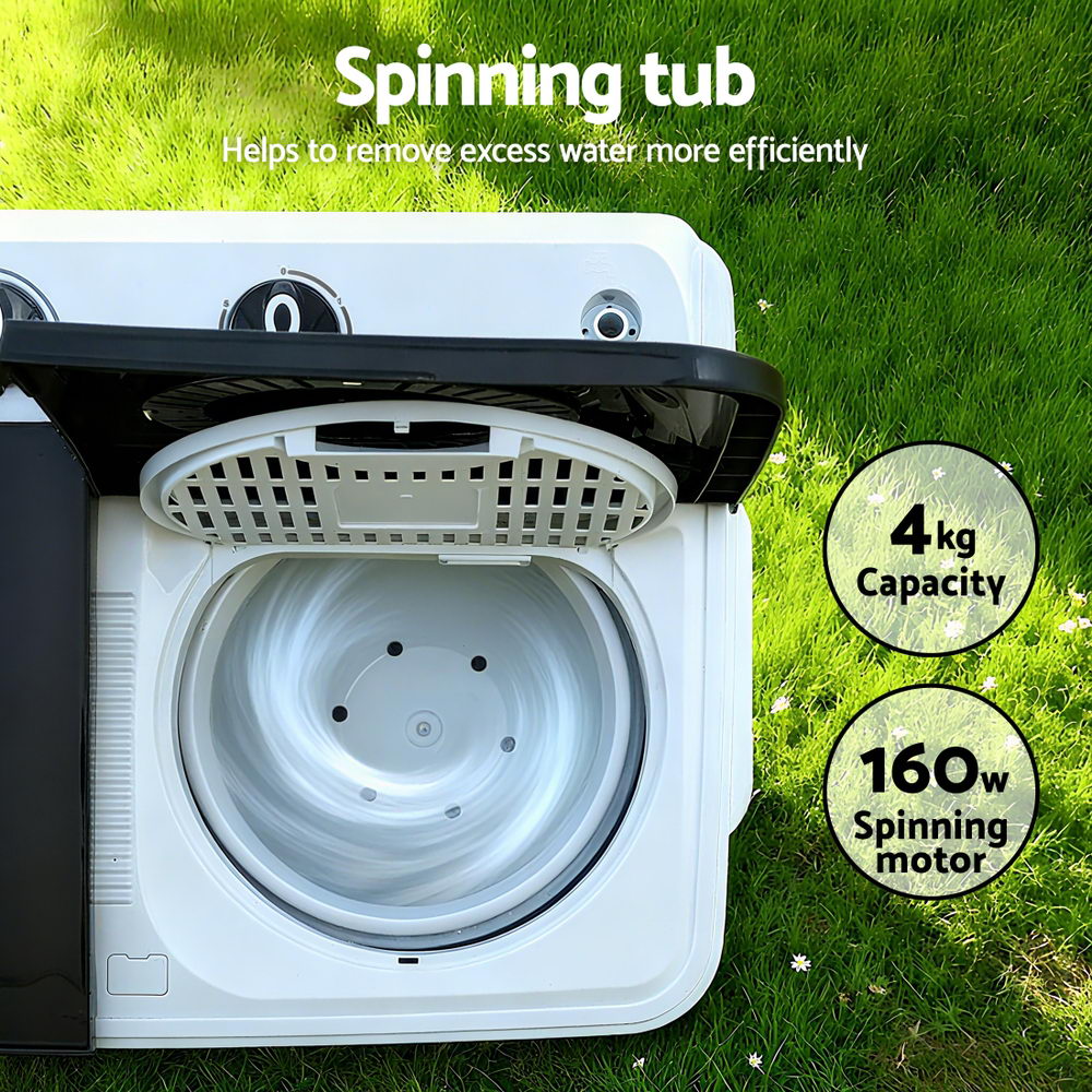 Devanti Portable Washing Machine Twin Tub 7KG White PWM-B-T-7KG-WH