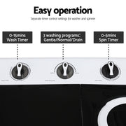 Devanti Portable Washing Machine Twin Tub 7KG White PWM-B-T-7KG-WH