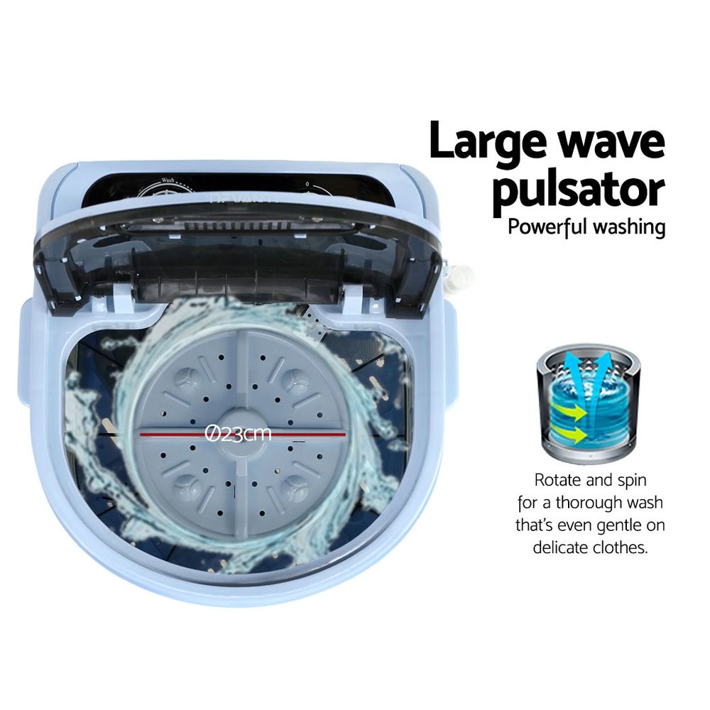 Devanti Portable Washing Machine 3KG Black PWM-S-30-BK