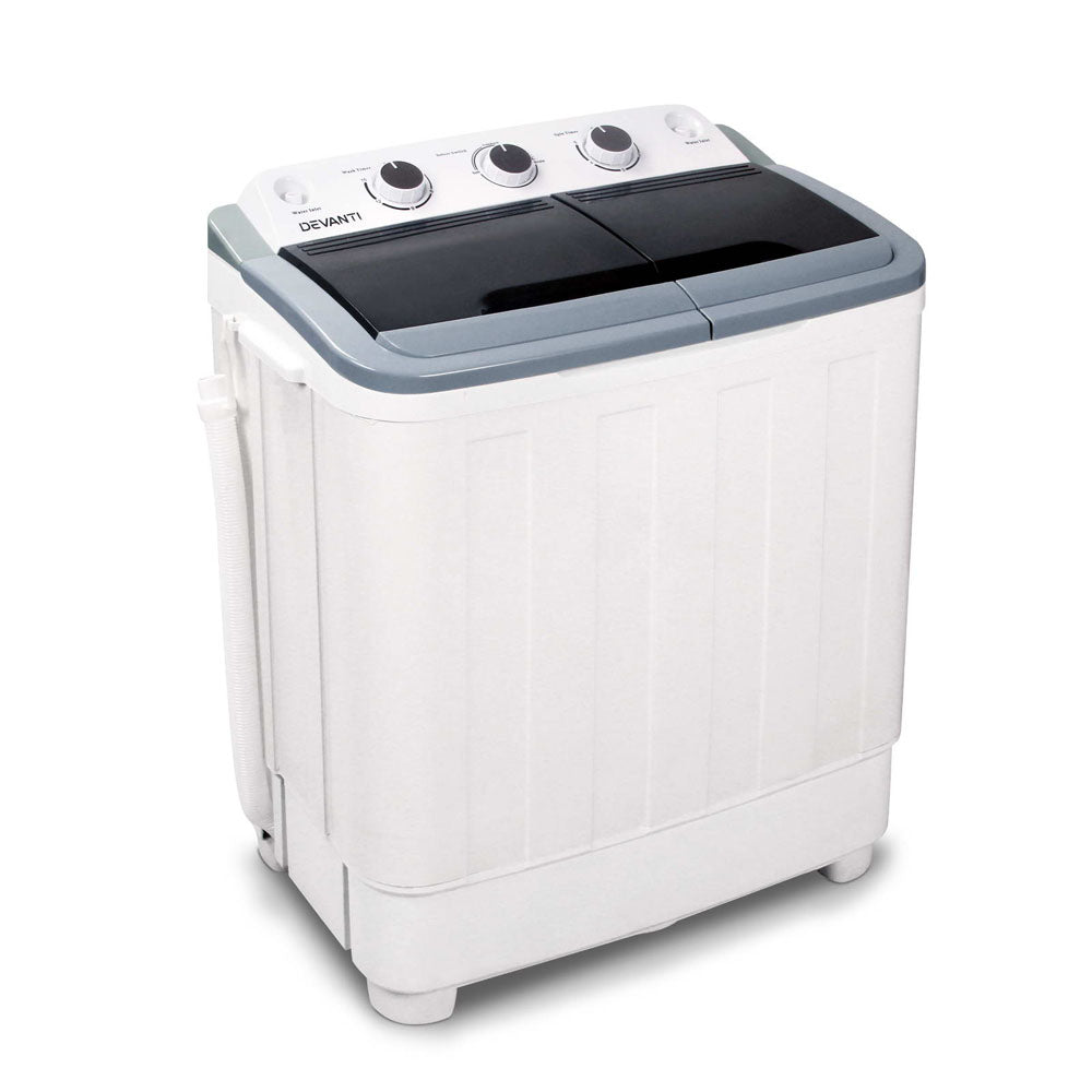 Devanti Portable Washing Machine Twin Tub 4.6KG White PWM-T-98-WH