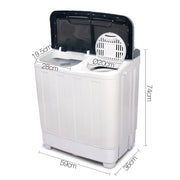 Devanti Portable Washing Machine Twin Tub 4.6KG White PWM-T-98-WH