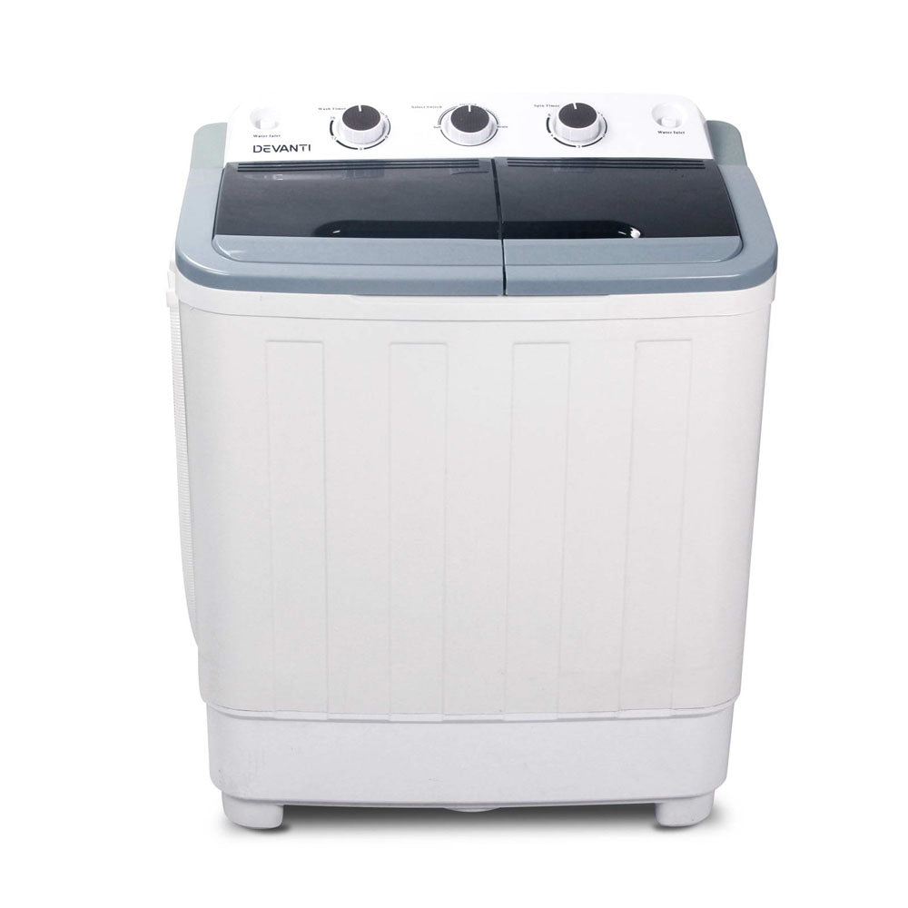 Devanti Portable Washing Machine Twin Tub 4.6KG White PWM-T-98-WH