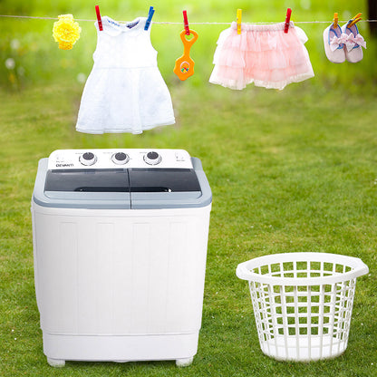 Devanti Portable Washing Machine Twin Tub 4.6KG White PWM-T-98-WH