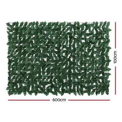 Gardeon Artificial Ivy Privacy Fence Screen Greenery Backdrop Panel for Balcony Patio Garden PWP-100X600-GN