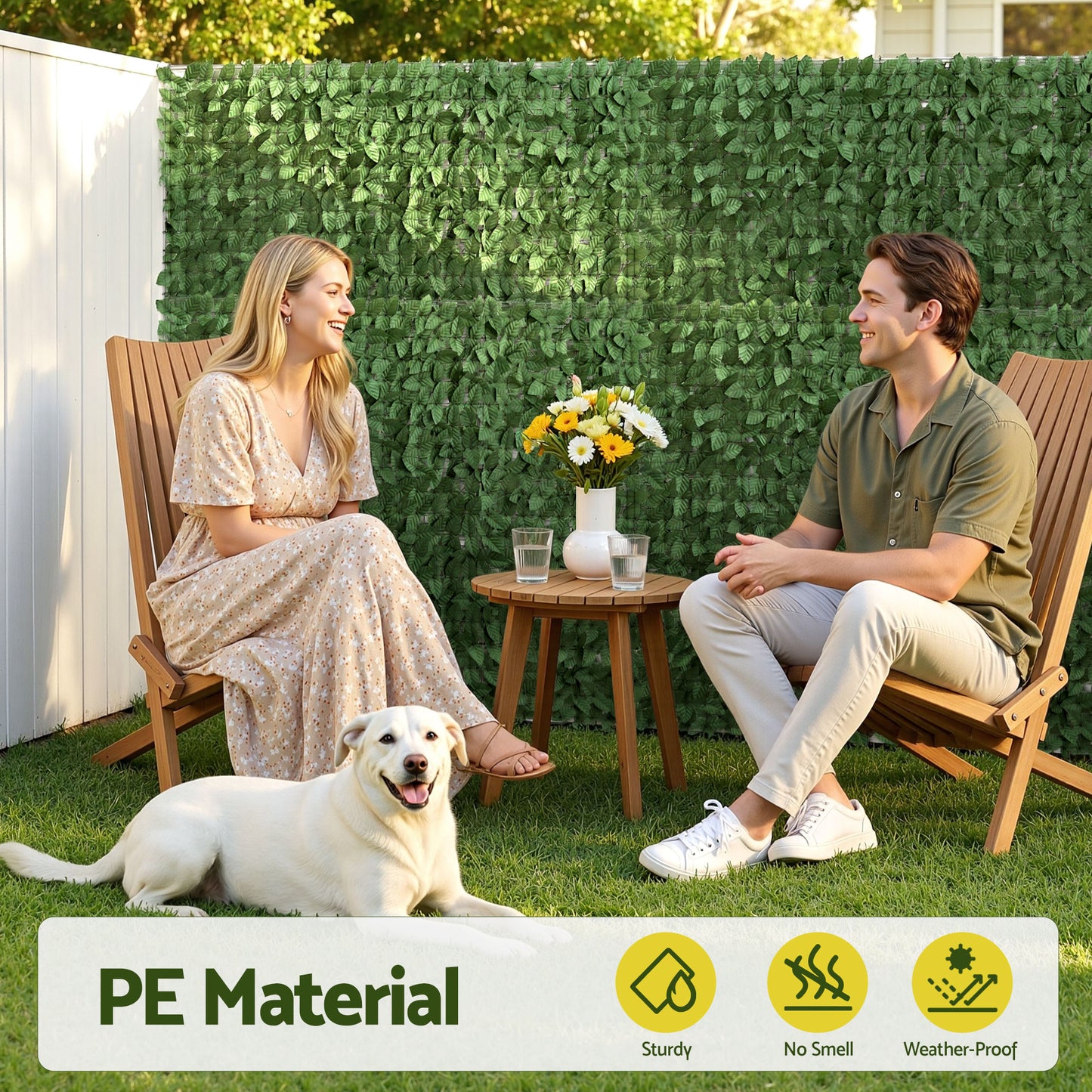 Gardeon Artificial Ivy Privacy Fence Screen Greenery Backdrop Panel for Balcony Patio Garden PWP-100X600-GN