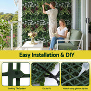 Gardeon 4PCS Artificial Plant Wall Panels 40X60CM Boxwood Panel Flower Backdrop Backyard Green Decor PWP-40X60-RD-4X