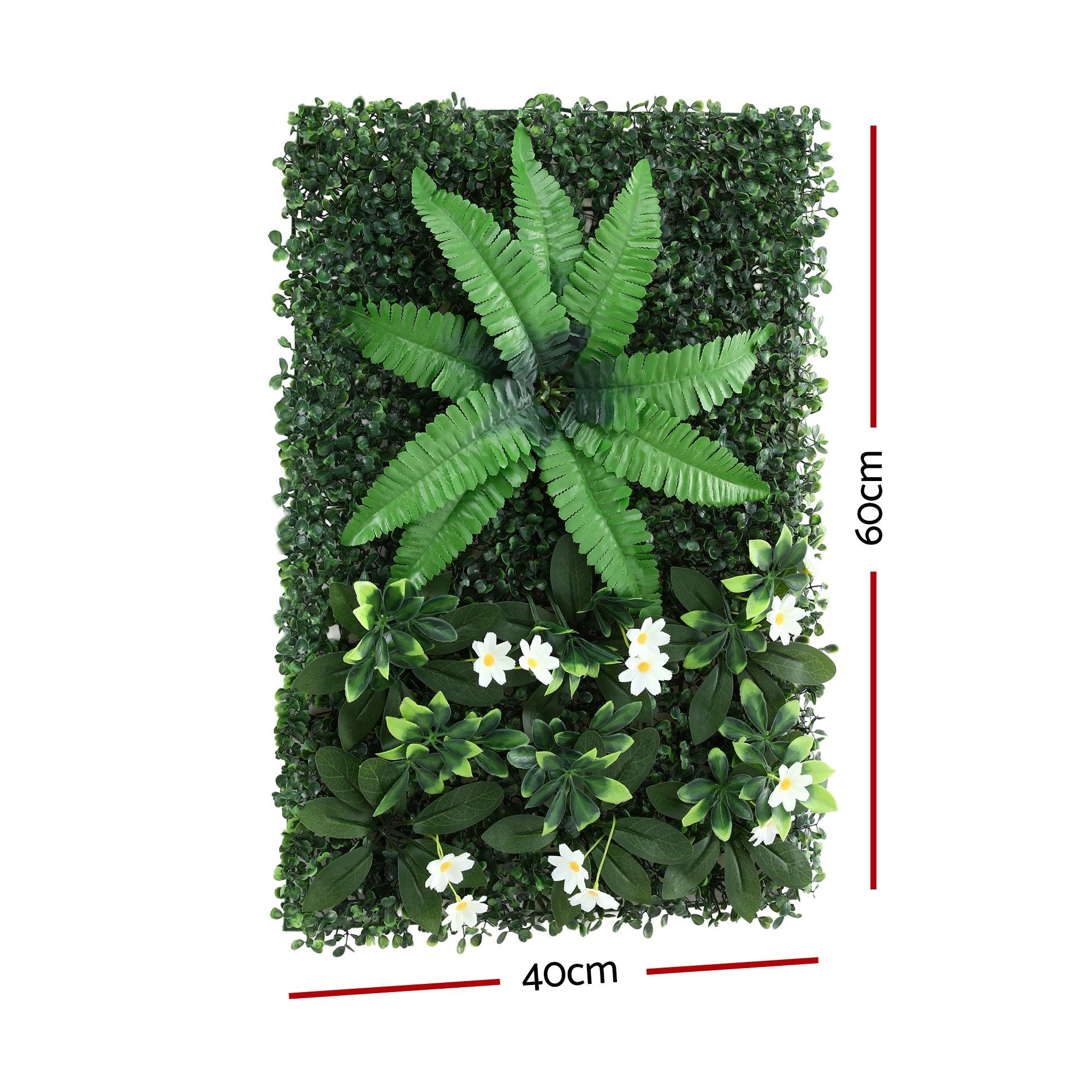 Gardeon 4PCS Artificial Plant Wall Panels 40X60CM Boxwood Panel Leaf Backdrop Backyard Green Decor PWP-40X60-WH-4X