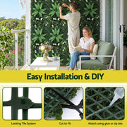 Gardeon 4PCS Artificial Plant Wall Panels 40X60CM Boxwood Panel Leaf Backdrop Backyard Green Decor PWP-40X60-WH-4X