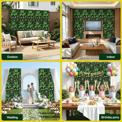 Gardeon 4PCS Artificial Plant Wall Panels 40X60CM Boxwood Panel Leaf Backdrop Backyard Green Decor PWP-40X60-WH-4X