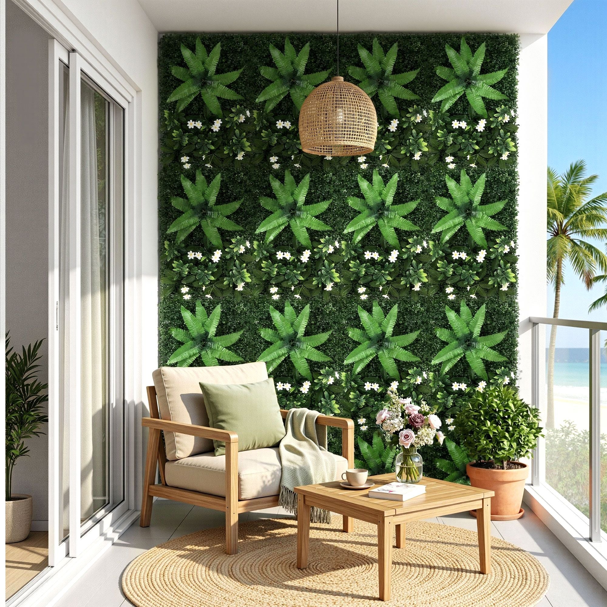 Gardeon 4PCS Artificial Plant Wall Panels 40X60CM Boxwood Panel Leaf Backdrop Backyard Green Decor PWP-40X60-WH-4X