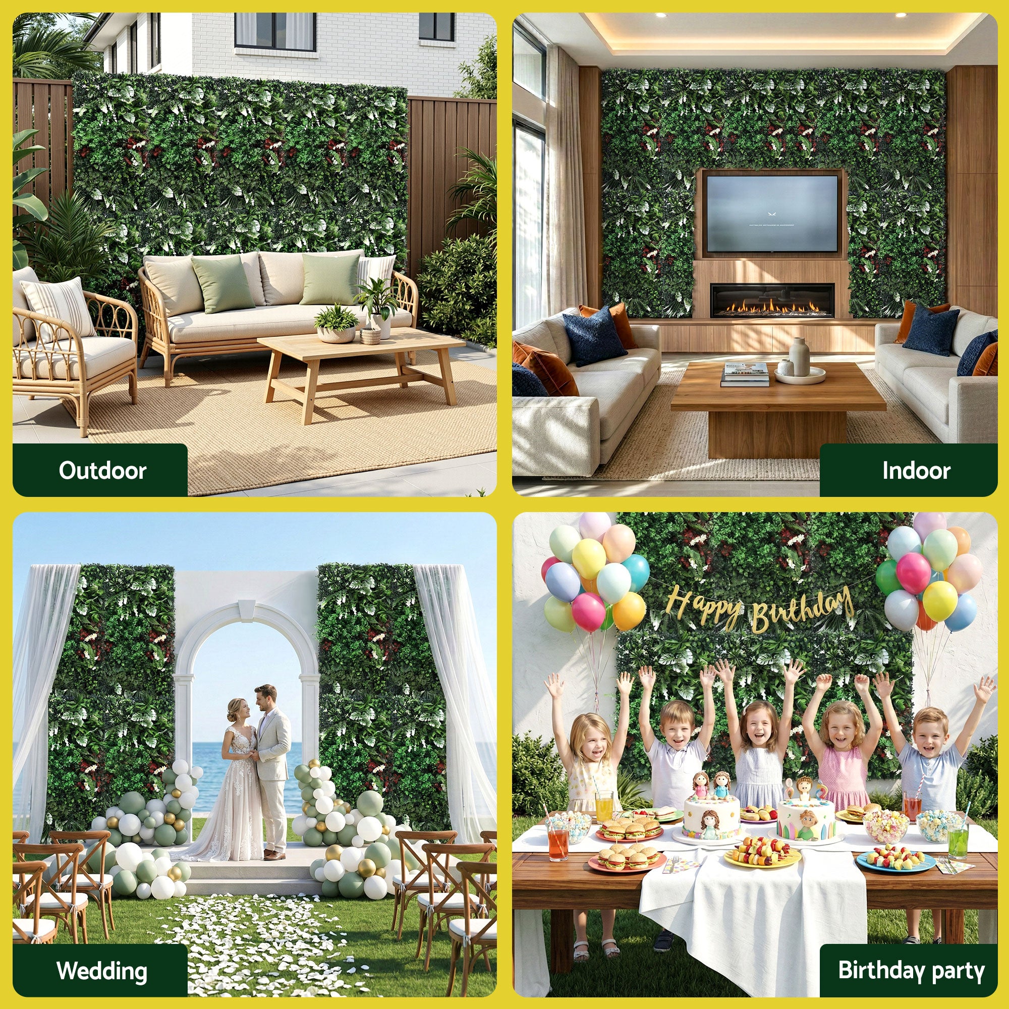 Gardeon Artificial Plant Wall Panels 50X100CM Boxwood Panel Hedge Grass Backdrop Green Decor Backyard PWP-50X100-WH