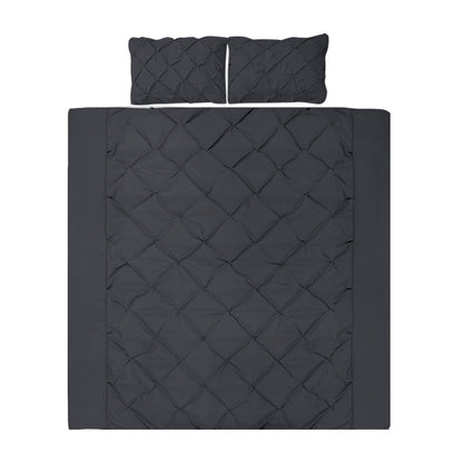 Giselle Bedding Quilt Cover Set Diamond Black Super King QCS-DIAM-BK-SK