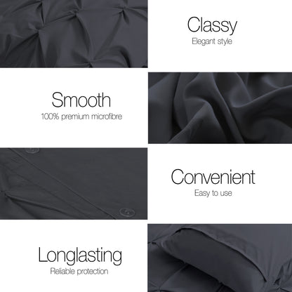 Giselle Bedding Quilt Cover Set Diamond Black Super King QCS-DIAM-BK-SK