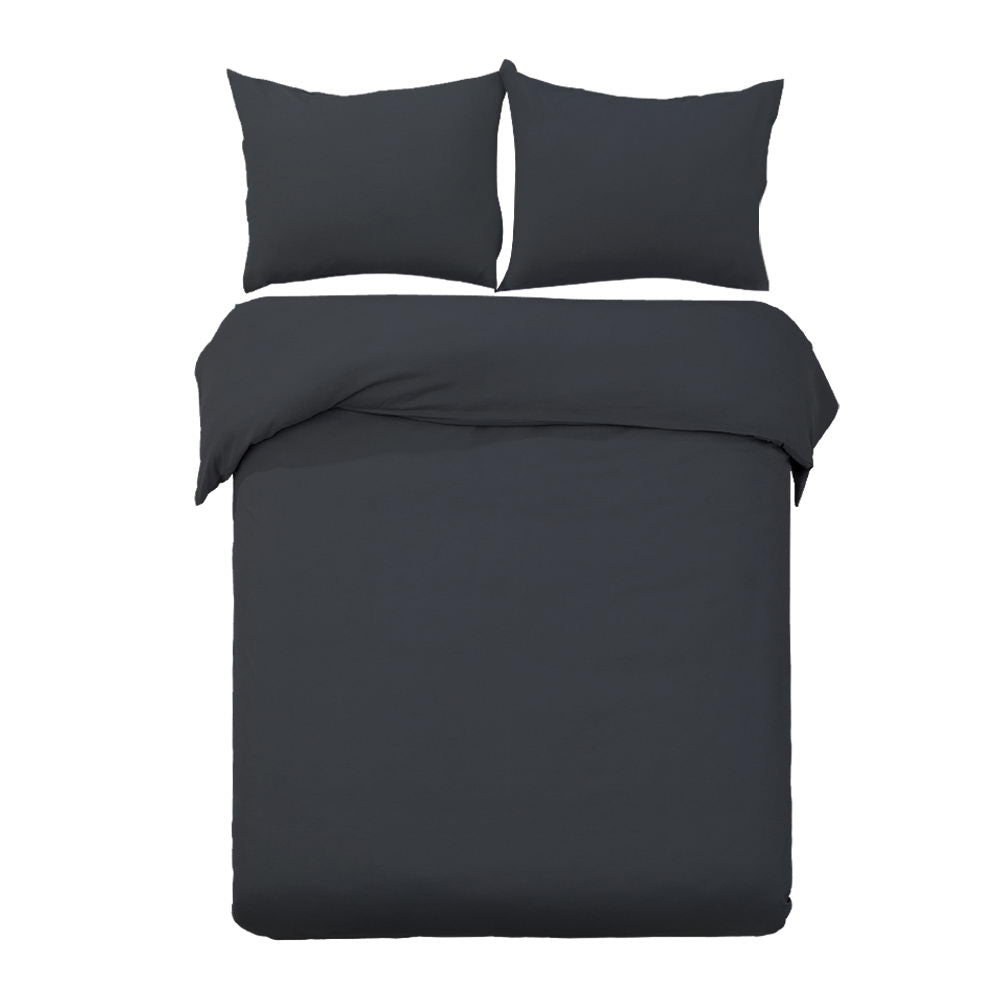 Giselle Bedding Quilt Cover Set Classic Black King QCS-MF-BK-K