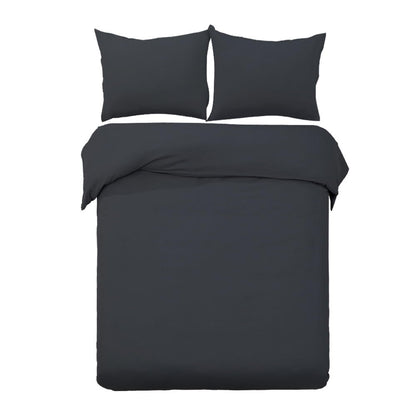 Giselle Bedding Quilt Cover Set Classic Black Queen QCS-MF-BK-Q