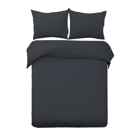 Giselle Bedding Quilt Cover Set Classic Black Queen QCS-MF-BK-Q